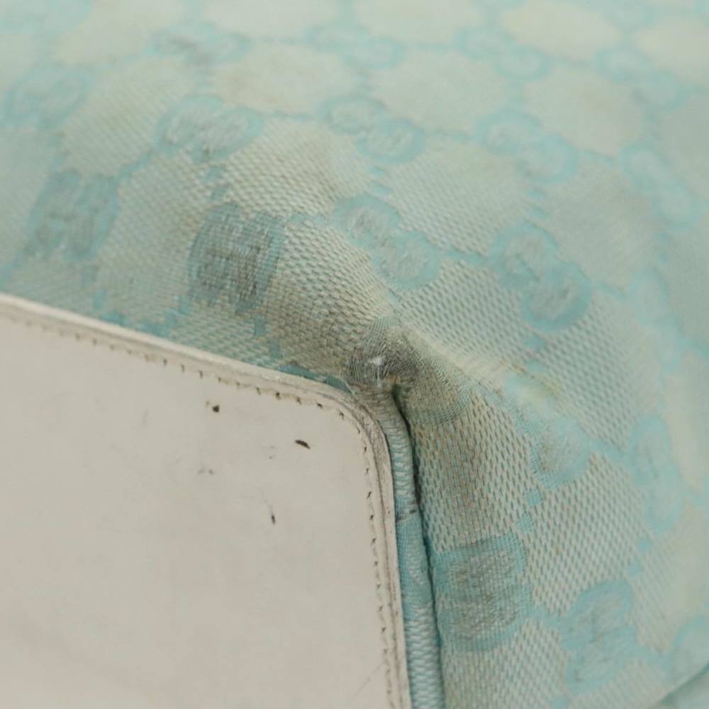 GUCCI GG Canvas Tote Bag Light Blue Gold 002 1098 Auth 99662 - Picture 13 of 16